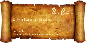 Ujfalussy Csaba névjegykártya